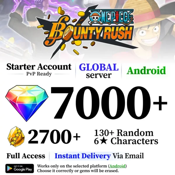 OPBR Starter Reroll Account with Rainbow Diamonds [Global, Android]