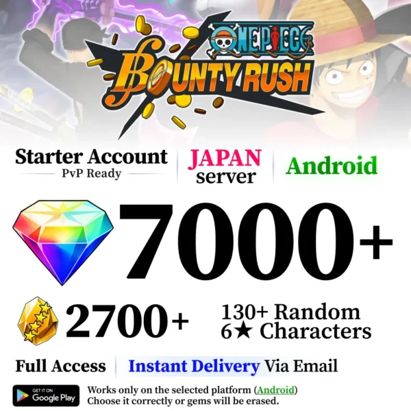 OPBR Starter Reroll Account with Rainbow Diamonds [Japan, Android]