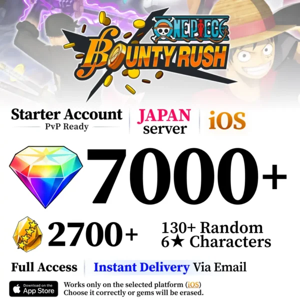 OPBR Starter Reroll Account with Rainbow Diamonds [Japan, iOS]